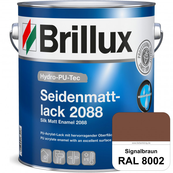Hydro-PU-Tec Seidenmattlack 2088 (RAL 8002 Signalbraun) PU-Seidenmattlack (wasserbasiert) innen