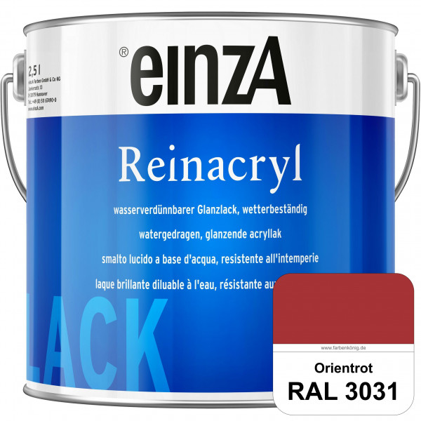 einzA Reinacryl (RAL 3031 Orientrot) wetterbeständige glänzende Acryl-PU-Lackfarbe