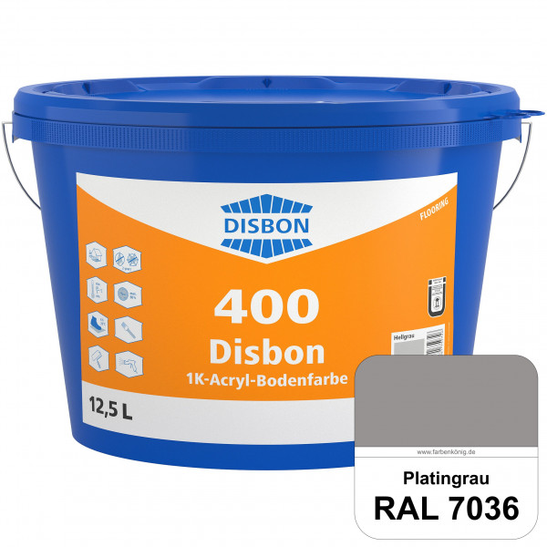 Disbon 400 1K-Acryl-Bodenfarbe (RAL 7036 Platingrau) Dispersionsbeschichtung für mineralische Bodenf