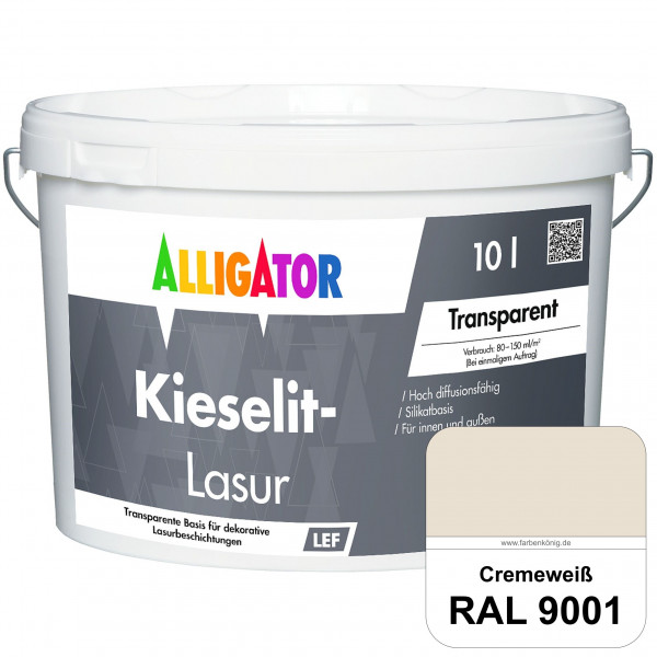 Kieselit-Lasur (RAL 9001 Cremeweiß)