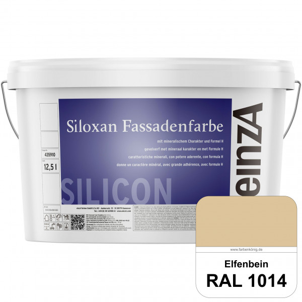 einzA Siloxan Fassadenfarbe (RAL 1014 Elfenbein) Siliconvergütete Fassadenfarbe