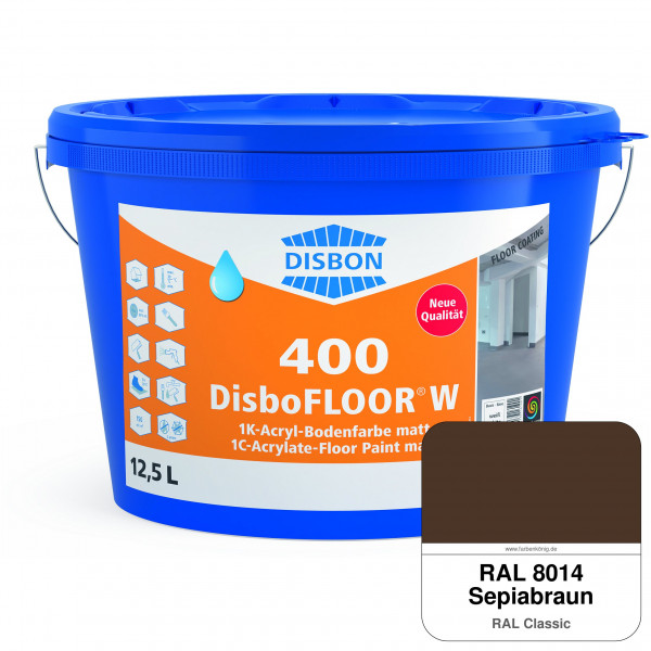 DisboFLOOR W 400 1K-Acryl-Bodenfarbe (RAL 8014 Sepiabraun)