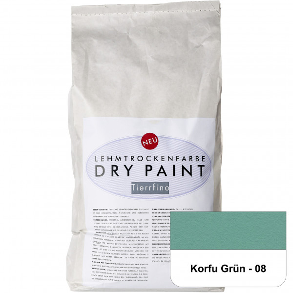 DRY-PAINT Lehmtrockenfarbe - Korfu Grün - 08