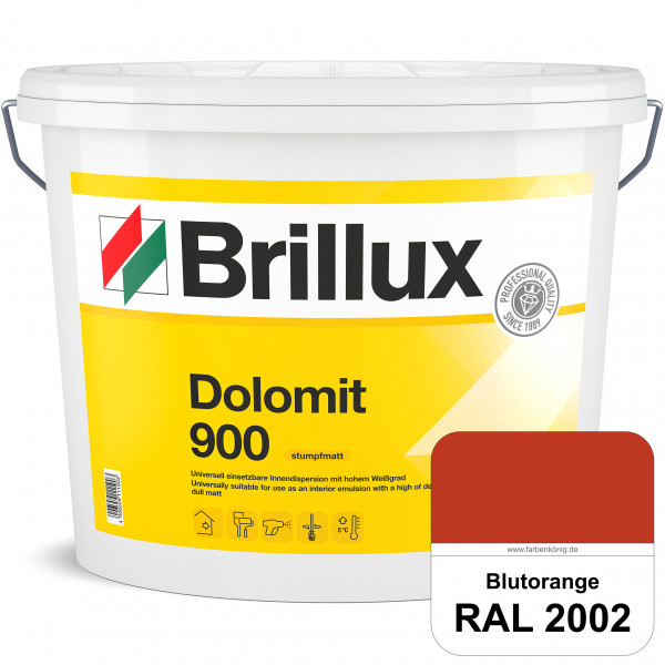 Dolomit 900 (RAL 2002 Blutorange) stumpfmatte Innen-Dispersionsfarbe mit gutem Deckvermögen