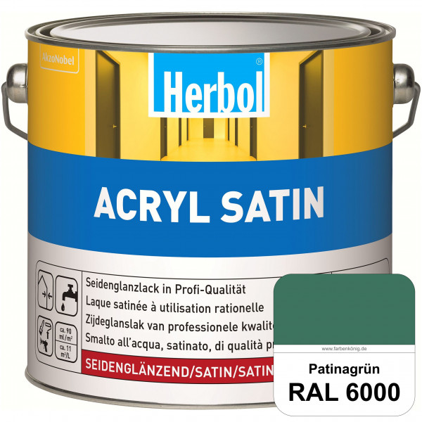 Acryl Satin (RAL 6000 Patinagrün) wasserverdünnbarer seidenglänzender Lack (Innen & Außen)