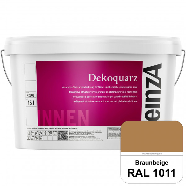 einzA Dekoquarz (RAL 1011 Braunbeige) Dekorative Strukturbeschichtung für Wand und Decke