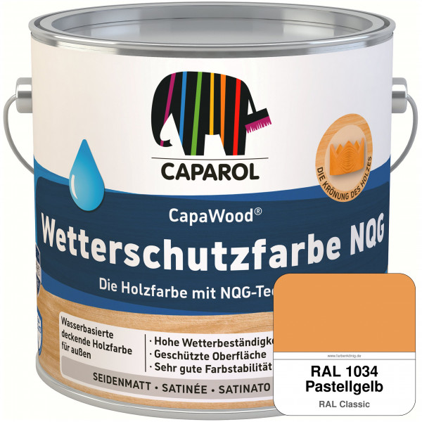 CapaWood® Wetterschutzfarbe NQG (RAL 1034 Pastellgelb) - ersetzt Capadur Wetterschutzfarbe NQG