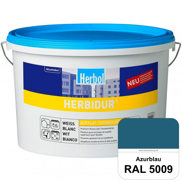 Herbidur (RAL 5009 Azurblau) Reinacrylat-Fassadenfarbe mit Langzeitwetterschutz