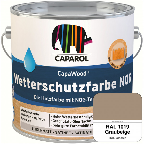 CapaWood® Wetterschutzfarbe NQG (RAL 1019 Graubeige) - ersetzt Capadur Wetterschutzfarbe NQG