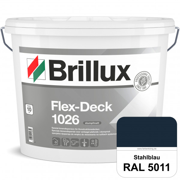 Flex-Deck ELF 1026 (RAL 5011 Stahlblau) Hochwertige Innendispersion für Decken mit Installationen &
