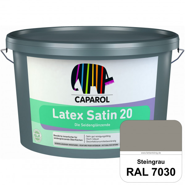 Latex Satin 20 (RAL 7030 Steingrau) strapazierfähige seidenglänzende Latexfarbe (Innen)