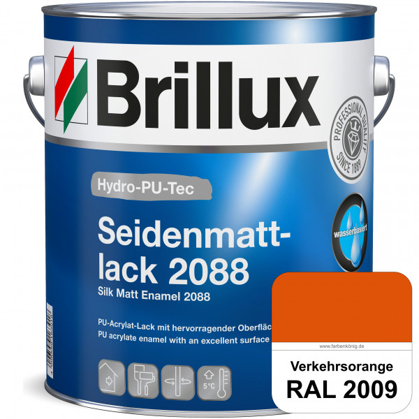 Hydro-PU-Tec Seidenmattlack 2088 (RAL 2009 Verkehrsorange) PU-Seidenmattlack (wasserbasiert) innen