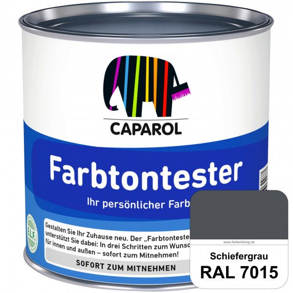 Farbtontester (RAL 7015 Schiefergrau) Individuell abgetönte Dispersionsfarbe zum Anlegen von Farbton
