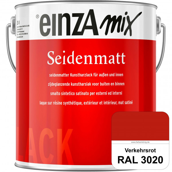 einzA Seidenmatt (RAL 3020 Verkehrsrot) Lösemittelhaltiger Seidenmattlack