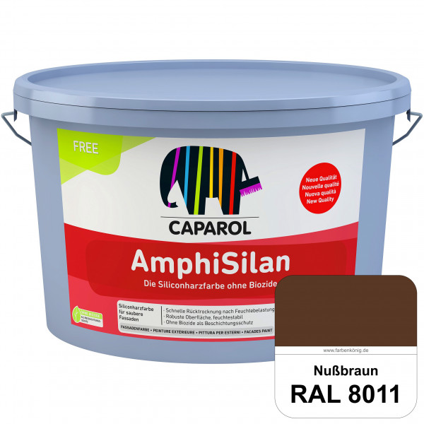 AmphiSilan FREE (RAL 8011 Nussbraun) Mineralmatte Fassadenfarbe in spezieller Siliconharz-Bindemitte