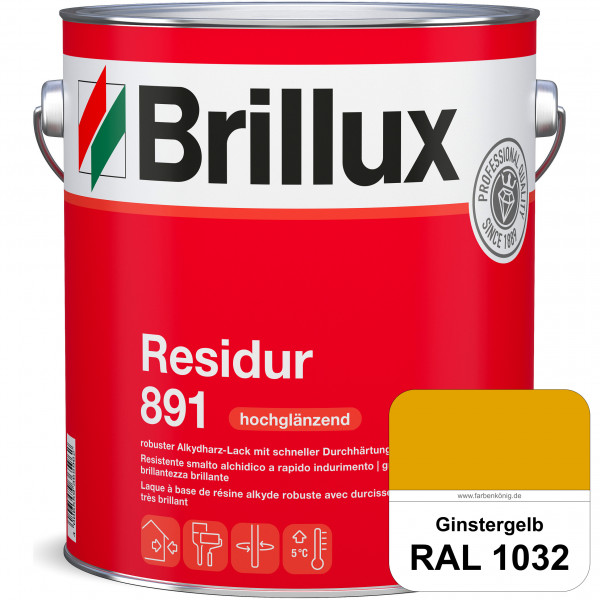Residur 891 (RAL 1032 Ginstergelb) widerstandsfähige, schnell trocknender Lack für grundierte Metall