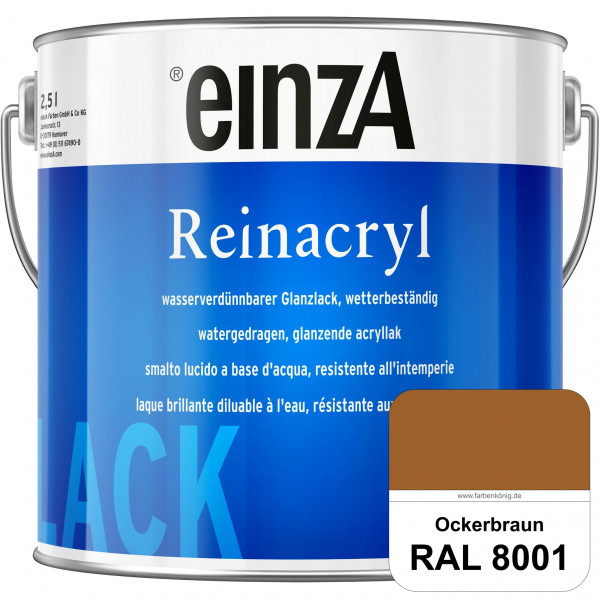 einzA Reinacryl (RAL 8001 Ockerbraun) wetterbeständige glänzende Acryl-PU-Lackfarbe