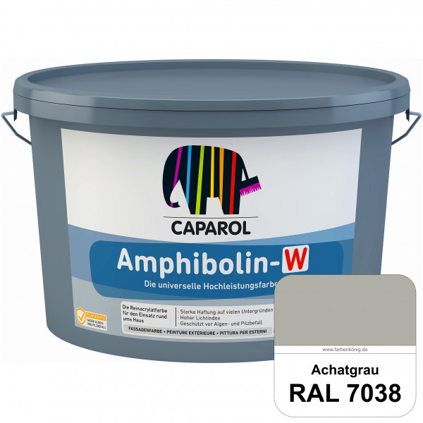 Amphibolin-W (RAL 7038 Achatgrau) Seidenmatte Reinacrylat-Fassadenfarbe mit Pilz- & Algenschutz