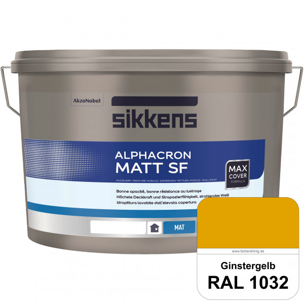 Alphacron Matt SF (RAL 1032 Ginstergelb) stumpfmatte & hochwertige Premium-Wandfarbe (innen)