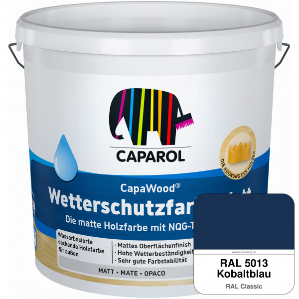 CapaWood® Wetterschutzfarbe Matt (RAL 5013 Kobaltblau) - ersetzt Capadur Wetterschutzfarbe Matt
