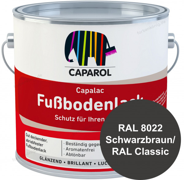 Capalac Fußbodenlack (B-Ware) - 2,5 Liter (RAL 8022 Schwarzbraun)