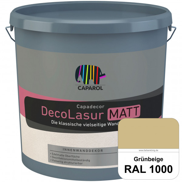 Capadecor DecoLasur Matt (RAL 1000 Grünbeige) Matte Lasurfarbe auf Dispersionsbasis (innen)