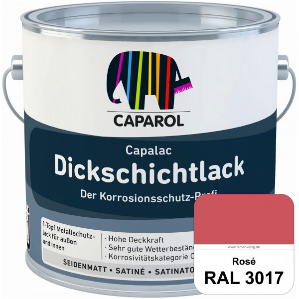 Capalac Dickschichtlack (RAL 3017 Rosa) 1-Topf Metallschutzlack (löselmittelhaltig) innen & außen