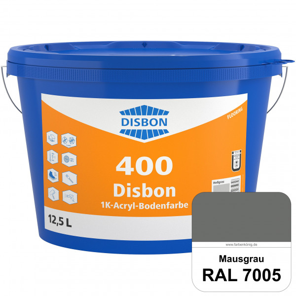 Disbon 400 1K-Acryl-Bodenfarbe (RAL 7005 Mausgrau) Dispersionsbeschichtung für mineralische Bodenflä