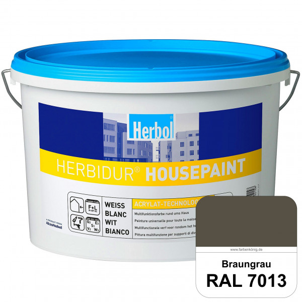 Herbidur Housepaint (RAL 7013 Braungrau) seidenmatte Reinacrylat-Fassadenfarbe