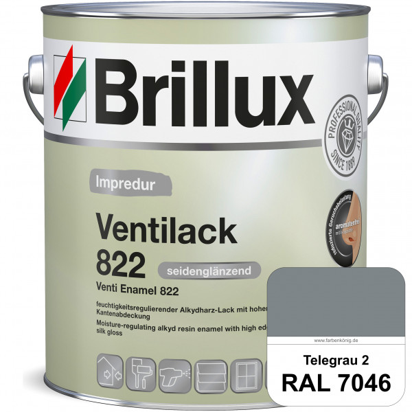 Impredur Ventilack 822 (RAL 7046 Telegrau 2) Seidenglanzlack (lösemittelhaltig) Fenster & Türen inne