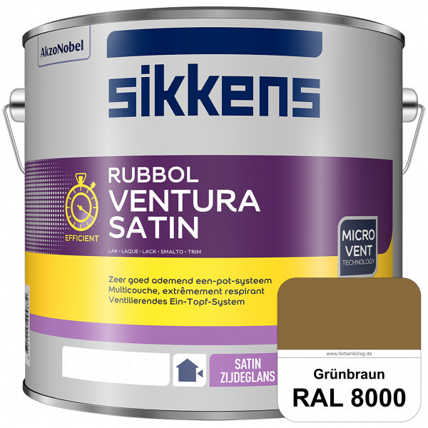 Rubbol Ventura Satin (RAL 8000 Grünbraun) Seidenglanzlack (lösemittelhaltig) Fenster & Türen außen