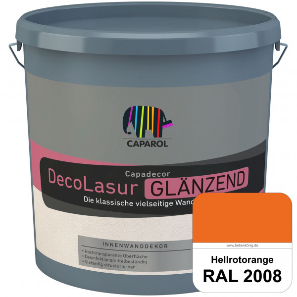 Capadecor DecoLasur Glänzend (RAL 2008 Hellrotorange) Glänzende Lasurfarbe auf Dispersionsbasis (inn
