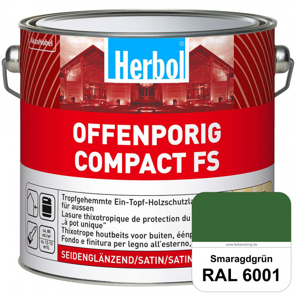 Offenporig Compact FS (RAL 6001 Smaragdgrün) Rationelle & thixotrope Ein-Topf-Holzlasur (außen)