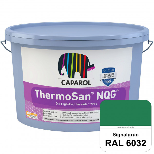 ThermoSan NQG (RAL 6032 Signalgrün) schmutzabweisende Siliconharz Fassadenfarbe mit Algen- und Pilzs
