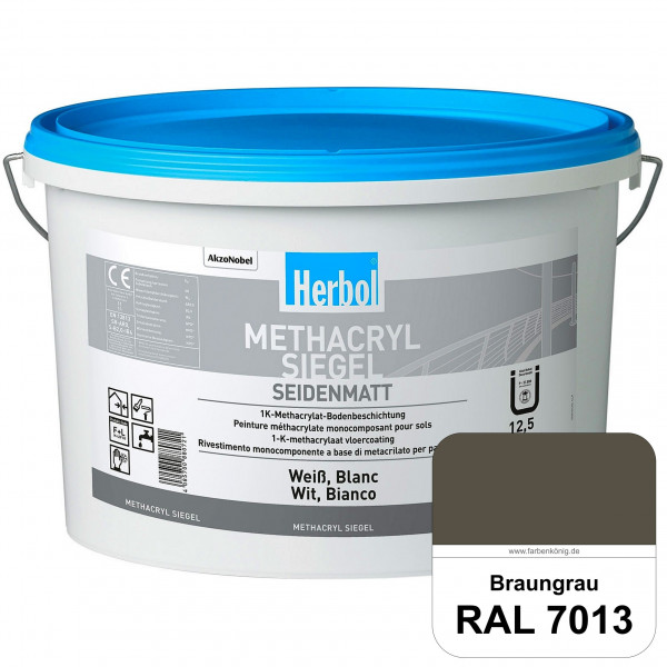 Methacryl Siegel (RAL 7013 Braungrau) seidenmatte 1K-Beschichtung Böden (Innen & Außen)