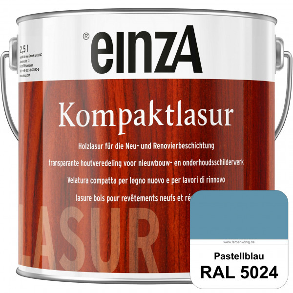 einzA Kompaktlasur (RAL 5024 Pastellblau) Lasuranstrich für den Neu- und Renovieranstrich
