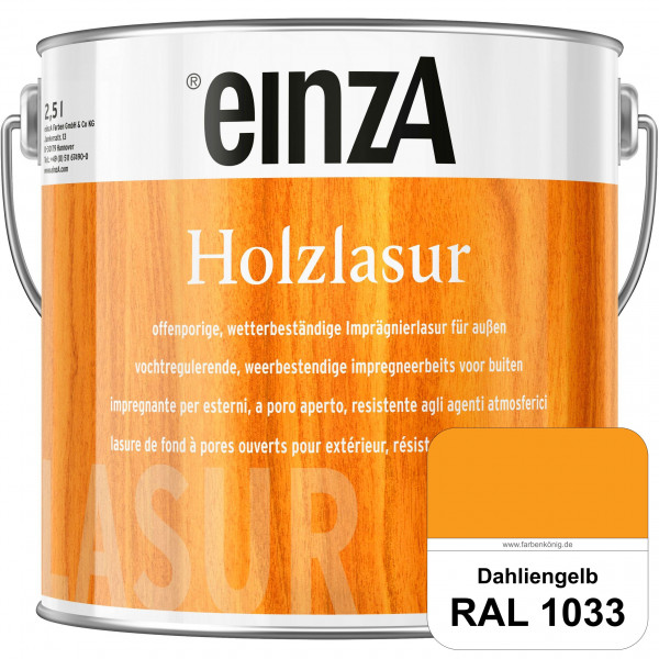 einzA Holzlasur (RAL 1033 Dahliengelb) Offenporige Imprägnierlasur für Außen-Holzbauteile