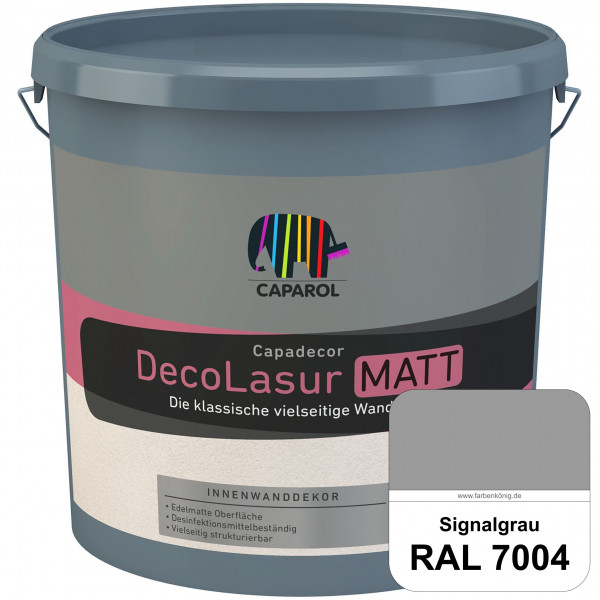 Capadecor DecoLasur Matt (RAL 7004 Signalgrau) Matte Lasurfarbe auf Dispersionsbasis (innen)