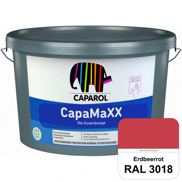 CapaMaXX (RAL 3018 Erdbeerrot) tuchmatte Innenfarbe mit hohem Deckvermögen und Ergiebigkeit