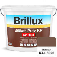 Silikat-Putz KR K2 3631 (RAL 8025 Blassbraun) Dekorativer Kratzputz auf Silikatbasis