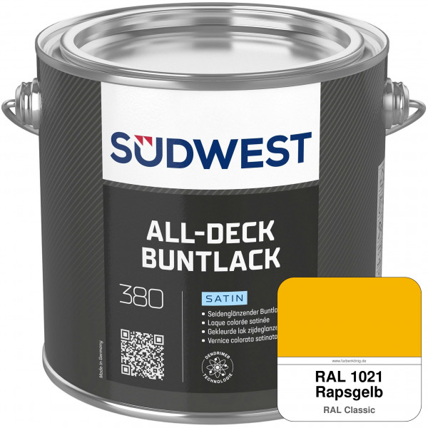 All-Deck Buntlack Satin (RAL 1021 Rapsgelb)