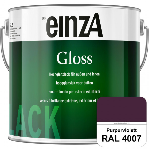 einzA Gloss (RAL 4007 Purpurviolett) Hochwertiger Alkydharzlack in Premium-Qualität, hochglänzend.