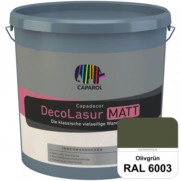 Capadecor DecoLasur Matt (RAL 6003 Olivgrün) Matte Lasurfarbe auf Dispersionsbasis (innen)