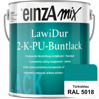einzA LawiDur 2-K-PU-Buntlack - Hochglanz (RAL 5018 Türkisblau)
