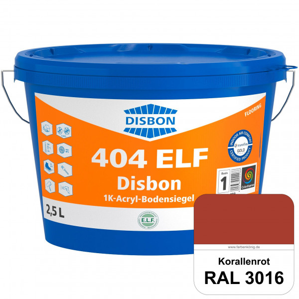 Disbon 404 ELF 1K-Acryl-Bodensiegel (RAL 3016 Korallenrot) 1K PU-verstärkte, emissions- und lösemitt