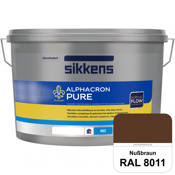 Alphacron Pure (RAL 8011 Nussbraun) Edelmatte & hochertige Premium Wandfarbe für glatte Untergründe.