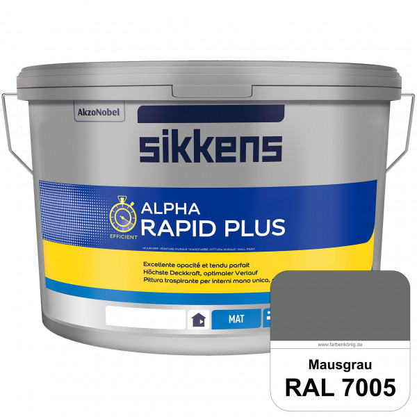 Alpha Rapid Plus (RAL 7005 Mausgrau) Hochwertige & stumpfmatte Wandfarbe für mittlere Belastungen