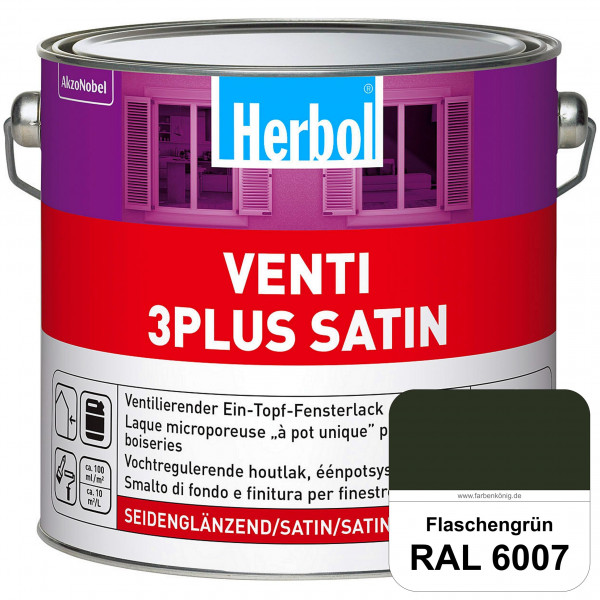 Venti 3Plus Satin (RAL 6007 Flaschengrün) feuchtigkeitregulierender & seidenglänzender Ein-Topf-Fens