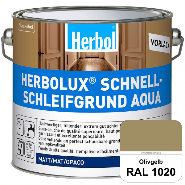 Schnellschleifgrund Aqua (RAL 1020 Olivgelb) wasserverdünnbarer Vorlack mit hervorragender Schleifba