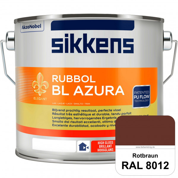 Rubbol BL Azura (RAL 8012 Rotbraun) PU-Hochglanzlack (wasserbasiert) innen & außen